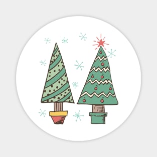 Retro Christmas Trees Magnet